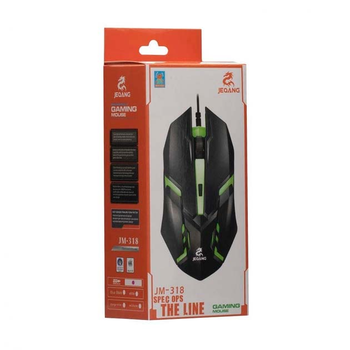 Миша дротова Jeqang JM-318 1200DPI USB 1.2M для ПК/ноутбука ігрова з LED-підсвіткою Чорний