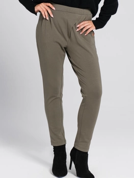 Spodnie regular fit damskie Look Made With Love Look 415 M/L Oliwkowe (5903999312473)