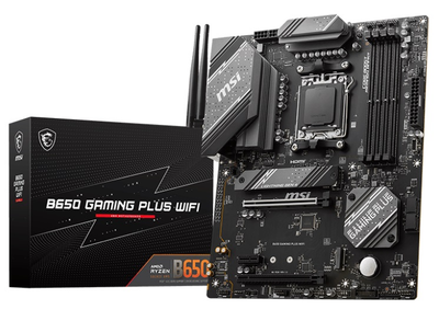 Материнська плата AM5 MSI B650 GAMING PLUS WIFI, B650, 4xDDR5, Int.Video (CPU), 4xSATA3, 2xM.2, 2xPCI-E 4.0 x16, 1xPCI-E 3.0 x1, ALC897, RTL8125BG, WiFi 6E, Bluetooth 5.3, 11xUSB3.2/4xUSB2.0, HDMI/DP, ATX