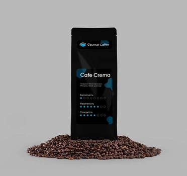 Кава Cafe Crema (Гондурас темного обсмаження) 100% арабіка в зернах свіжообсмажена з клапаном 1 кг