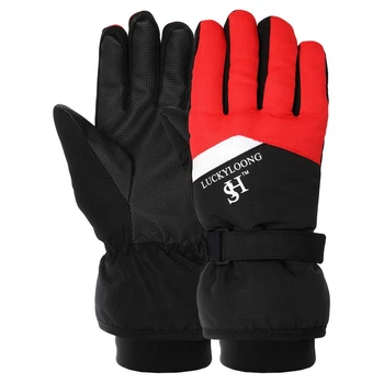 Рукавички гірськолижні дитячі Zelart Luckyloong Action 2388 розмір ML (5-8 років) Black-Red