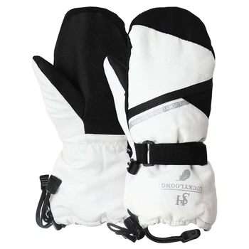 Рукавички гірськолижні дитячі Zelart Luckyloong 8778 розмір L-XL (9-12 років) White-Black
