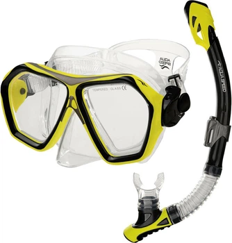 Набір маска і трубка Aqua Speed Blaze + Borneo 660320 (618-18) Уні OSFM Жовто-чорні (5905718603206)