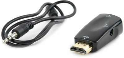 Перехідник Cablexpert HDMI в VGA + 3.5 мм кабель 3.5 jack-3.5 jack 45 см Black (AB-HDMI-VGA-02)