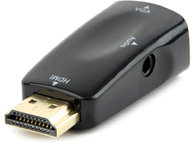 Przejściówka Cablexpert HDMI na VGA + kabel 3.5 mm 3.5 jack-3.5 jack 45 cm Czarny (AB-HDMI-VGA-02)