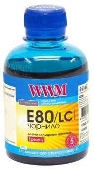 Чорнило WWM E80 Epson L800 200 мл Light Cyan (E80/LC)