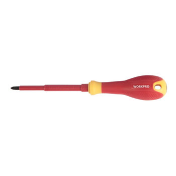 Отвертка диэлектрическая крестовая WORKPRO PH0X75мм VDE 1000V PRO WP341027
