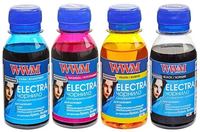 Набор чернил WWM Electra для Epson 4x100 мл B/C/M/Y (ELECTR.SET42)