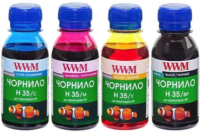 Набір чорнила WWM H35 для HP 4x100 мл BP/C/M/Y (H35SET-2)