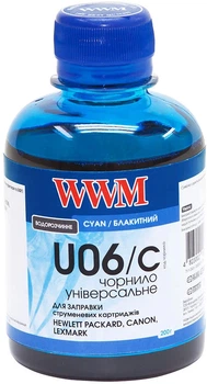Чернила WWM U06 Canon/HP/Lexmark/Xerox 200 мл Cyan (U06/С)