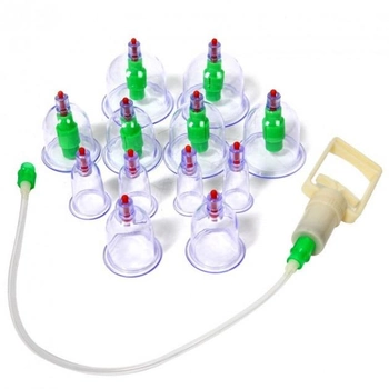 Масажні антицелюлітні вакуумні банки 24 шт з насосом-вакууматором Bao-yi Vacuum Apparatus