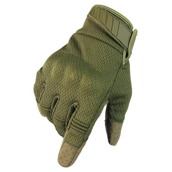 Тактические перчатки закрытые хакі с сенсором ВСУ полнопалые армейские перчатки с пальцами тактические