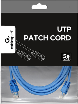 Patchcord Gembird UTP Cat 5e RJ-45 3 m Blue (8716309020404)