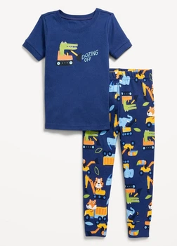Пижама для мальчиков крокодил на тракторе футболка + брюки Old Navy 80см 12-18 Месяцев (750109)
