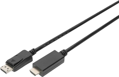 Кабель Digitus DisplayPort 1.2 – HDMI 4K 60Гц UHD 2 м Black (4016032438595)