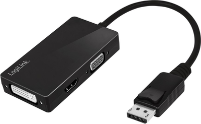 Kabel Logilink Adapter DisplayPort – DVI/HDMI/VGA 4K 0.15 m Black (4052792046168)