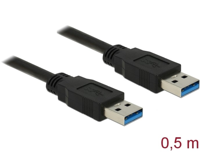 Кабель Lanberg USB-A – USB-A 3.0 0.5 м Black (5901969427776)