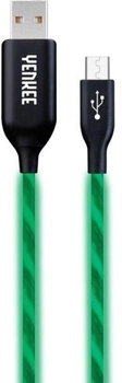 Kabel Yenkee YCU USB – micro-USB 2.0 LED 1 m Green (8590669273539)