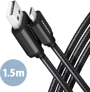 Kabel Axagon micro-USB – USB Type-A 2.0 1.5 m Black (8595247905871)