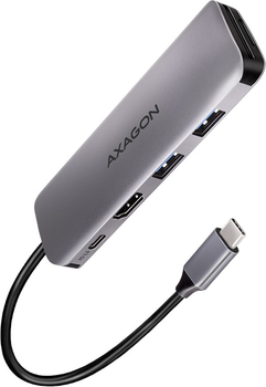 USB-hub Axagon HMC-5 2 x USB-A + HDMI + SD/microSD + USB-C PD 100W (8595247906175)
