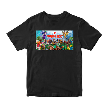 Футболка черная с принтом онлайн игры Roblox "Игровой мир Роблокса Roblox" Кавун 86 см ФП011987