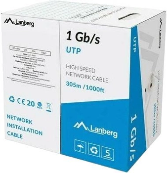Kabel Lanberg LAN FTP 100Mb/s 305 m cca Grey (5901969414073)