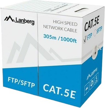 Kabel Lanberg FTP Cat 5e CU 305 m Grey (5901969421798)