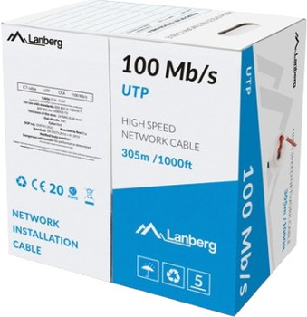 Кабель Lanberg UTP 100Mb/s 305 м cca Green (5901969429596)