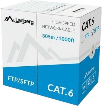 Kabel Lanberg FTP Cat 6 CU 305 m Grey (5901969421811)