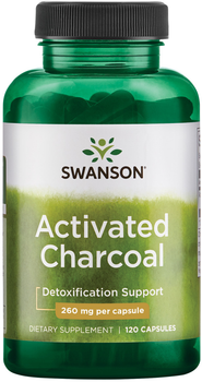 Дієтична добавка Swanson Активоване вугілля 260 мг 120 капсул (0087614113555)
