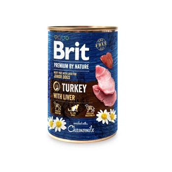 Вологий корм Brit Premium by Nature Беззерновий для цуценят та молодих собак з індичкою та індичкою печінкою, 400 г