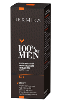 Krem do twarzy Dermika 100% for Men Cream 50+ przeciw zmarszczkom 50 ml (5902046503031)