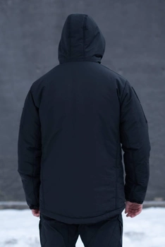 Чоловіча зимова куртка Thermo-Loft поліція із липучками під шеврони чорна 2XL
