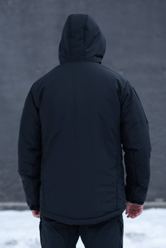 Чоловіча зимова куртка Thermo-Loft поліція із липучками під шеврони чорна XL