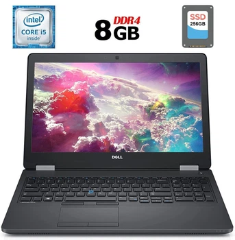 Ноутбук Б-класс Dell Latitude E5570 / 15.6" (1366x768) TN / Intel Core i5-6300U (2 (4) ядра по 2.4 - 3.0 GHz) / 8 GB DDR4 / 256 GB SSD / Intel HD Graphics 520 / WebCam / HDMI / Windows 10 лицензия б/у
