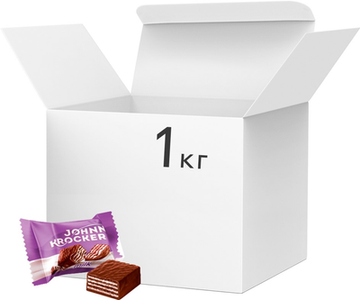 Цукерки вафельні глазуровані Roshen Johnny Krocker Молоко 1 кг (4823077635601/4823077635625)
