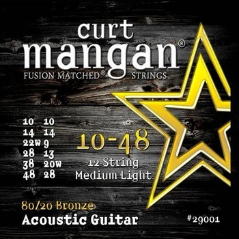 Струны для акустической гитары Curt Mangan 29001 Med-Light 80/20 Bronze 12-String (10-48)