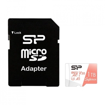 Карта памяти Silicon Power 1 TB microSDXC U3 A1 V30 4K UHD Superior 100R/80W + adapter (SP001TBSTXDV3V20SP) (166259)