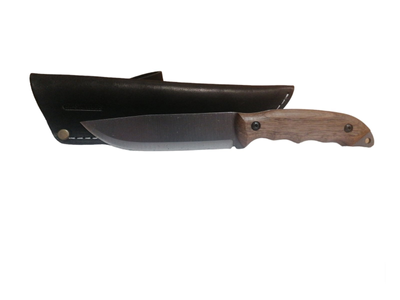 Мисливський ніж HK5 CSH, вуглецева сталь, ручка горіх, чохол шкіра, лезо 130мм BPS KNIVES
