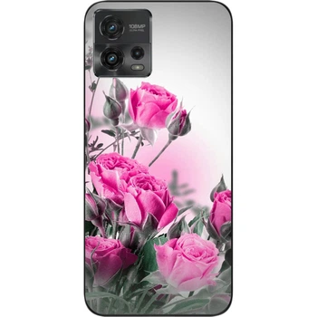 Силиконовый бампер SMTT для Motorola Moto G72 с изображением Розовые розы