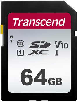 Карта пам'яті Transcend 300S SDXC 64GB Class 10 UHS-I U1 V10 (TS64GSDC300S)
