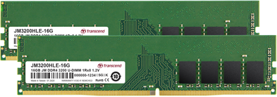 Pamięć Transcend DDR4-3200 32768MB PC4-25600 (Kit of 2x16384) (JM3200HLE-32GK)