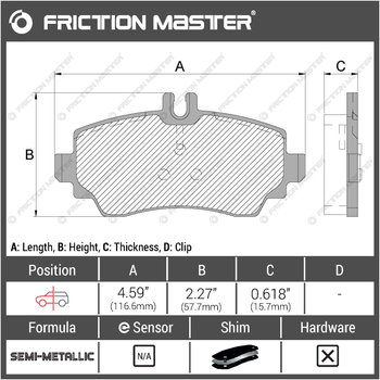 Гальмівні колодки Friction Master MKD1250