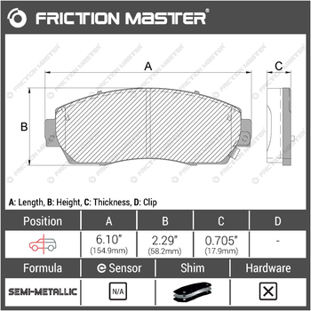 Тормозные колодки Friction Master MKD1521 Honda,Subaru