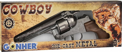 Zabawkowy rewolwer Gonher Cowboy 12-strzałowy (8410982012205)