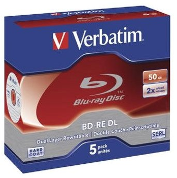 Dysk optyczny Verbatim BD-RE DL 50 GB 2x Jewel 5 szt (23942437604)