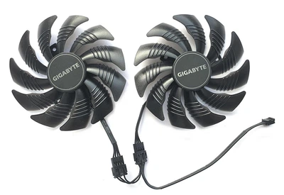 Вентилятор кулер для видеокарты Gigabyte GTX 1650 1660 Ti Super RTX 2060 RX 5500 5600 XT (orgnl) 87 мм PowerLogic PLD09210S12HH (T129215SU GA91S2H) комплект 2 шт (№131.3)