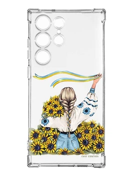 Чехол с утолщёнными углами на Samsung Galaxy S24 Ultra :: Девушка с лентой (принт 25)