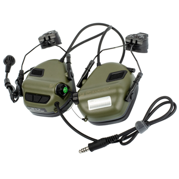 Активная гарнитура Earmor M32H Mark 3 MilPro с адаптерами на рельсы шлема