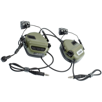 Активная гарнитура Earmor M32H Mark 3 DualCom MilPro с адаптерами на рельсы шлема 2000000114248
